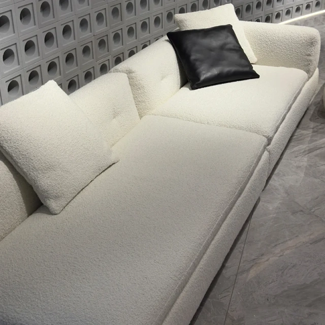 Chic White Fabric Sofa with Integrated Coffee Table,Chic White Fabric Sofa with Integrated Coffee Table
