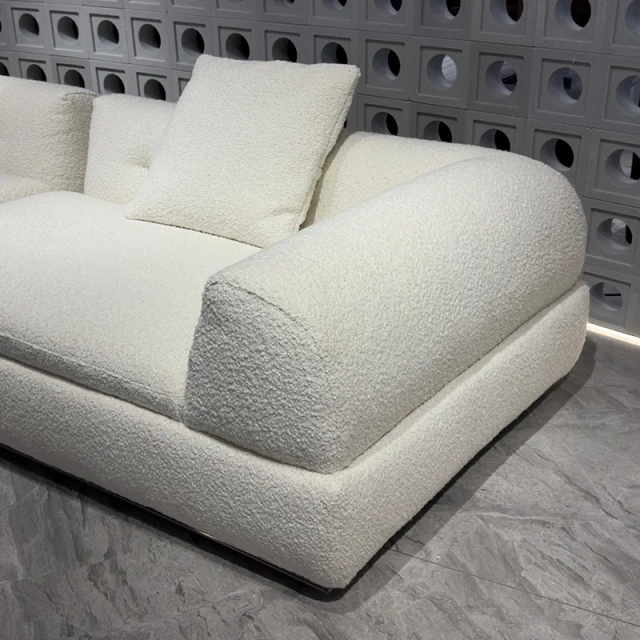 Chic White Fabric Sofa with Integrated Coffee Table,Chic White Fabric Sofa with Integrated Coffee Table