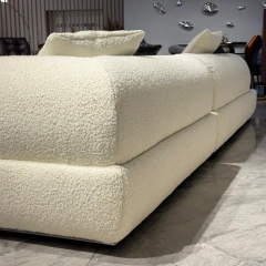 Chic White Fabric Sofa with Integrated Coffee Table,Chic White Fabric Sofa with Integrated Coffee Table