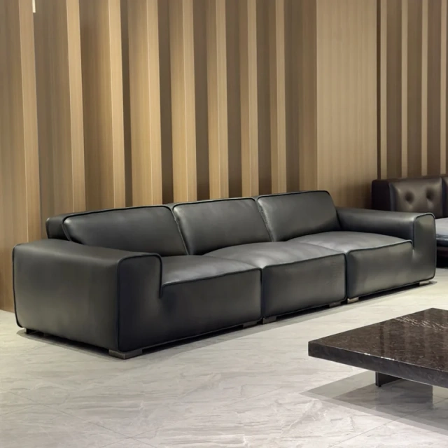 Modern Dark Grey Leather Sofa with Minimalist Style,Modern Dark Grey Leather Sofa with Minimalist Style