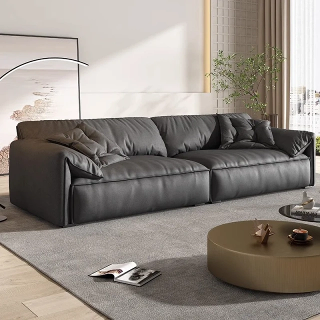 Cozy Dark Grey Fabric Sofa with Plush Cushions,Cozy Dark Grey Fabric Sofa with Plush Cushions