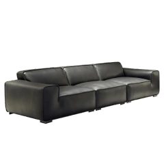Modern Dark Grey Leather Sofa with Minimalist Style,Modern Dark Grey Leather Sofa with Minimalist Style