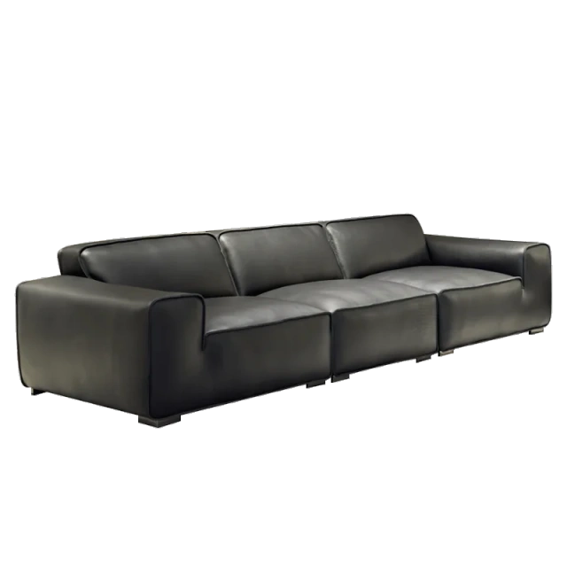 Modern Dark Grey Leather Sofa with Minimalist Style,Modern Dark Grey Leather Sofa with Minimalist Style