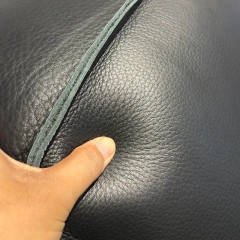 Elegant Black Leather Sofa with Low Profile Design,Elegant Black Leather Sofa with Low Profile Design
