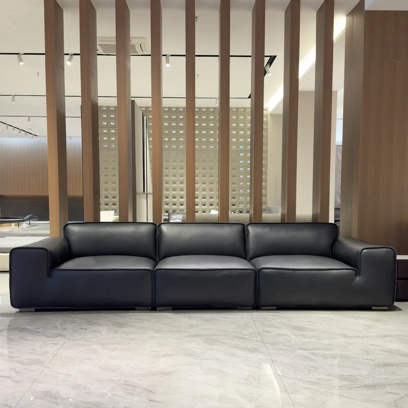 Modern Dark Grey Leather Sofa with Minimalist Style,Modern Dark Grey Leather Sofa with Minimalist Style