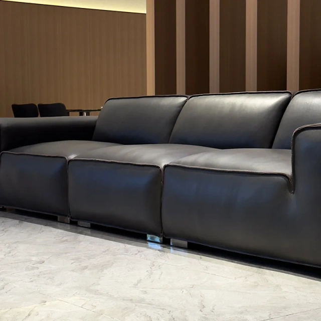 Modern Charcoal Grey Leather Sofa with Sleek Design,Modern Charcoal Grey Leather Sofa with Sleek Design
