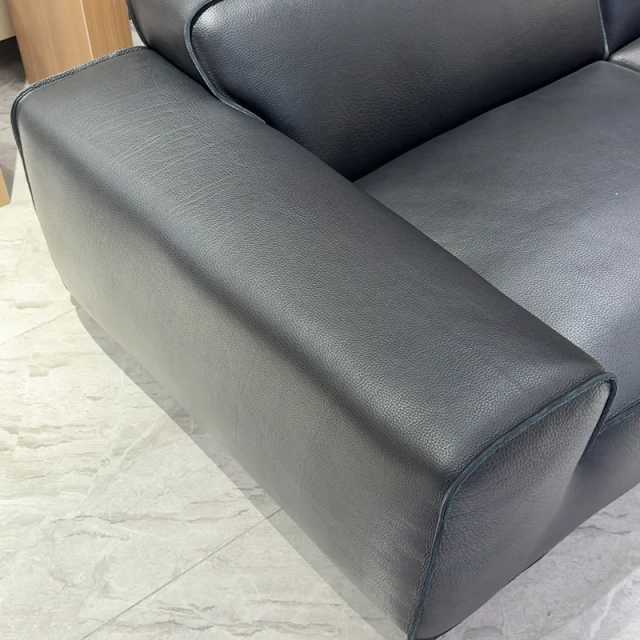 Modern Dark Grey Leather Sofa with Minimalist Style,Modern Dark Grey Leather Sofa with Minimalist Style