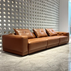 Premium Caramel Brown Leather Sectional Sofa Set,Premium Caramel Brown Leather Sectional Sofa Set