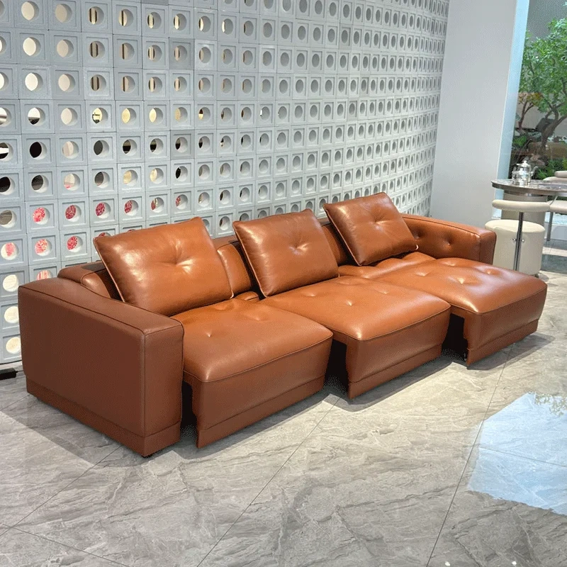 Premium Caramel Brown Leather Sectional Sofa Set,Premium Caramel Brown Leather Sectional Sofa Set