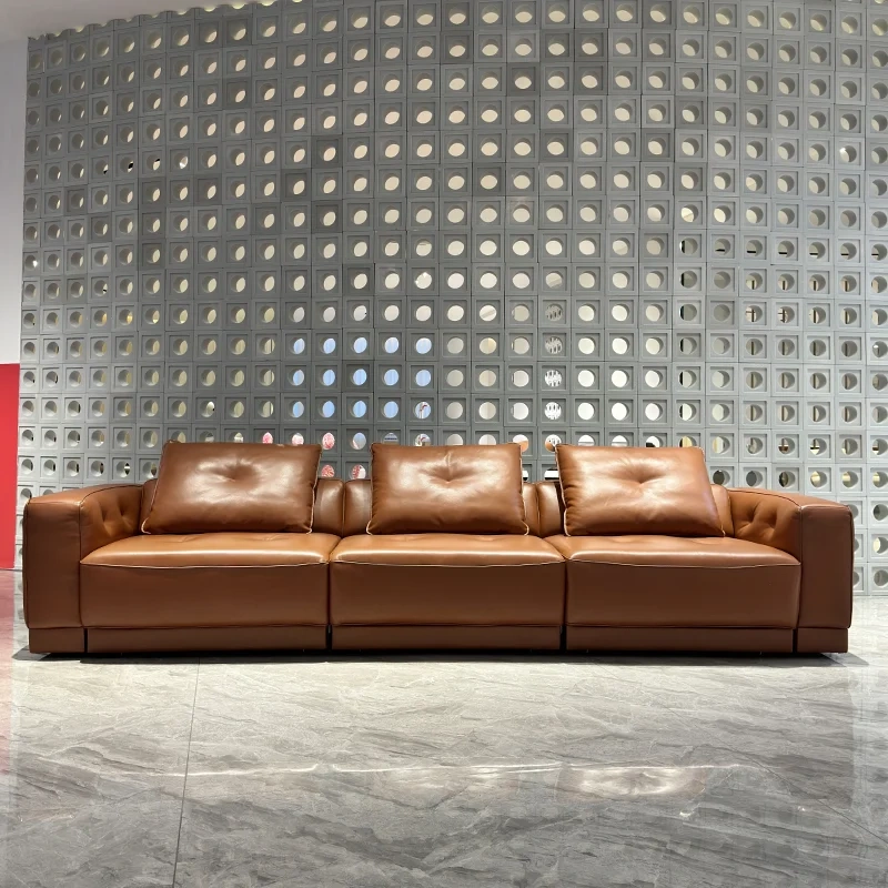 Premium Caramel Brown Leather Sectional Sofa Set,Premium Caramel Brown Leather Sectional Sofa Set
