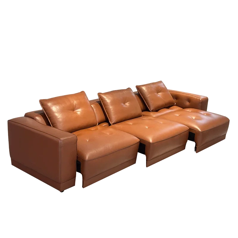 Premium Caramel Brown Leather Sectional Sofa Set,Premium Caramel Brown Leather Sectional Sofa Set