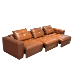 Premium Caramel Brown Leather Sectional Sofa Set,Premium Caramel Brown Leather Sectional Sofa Set