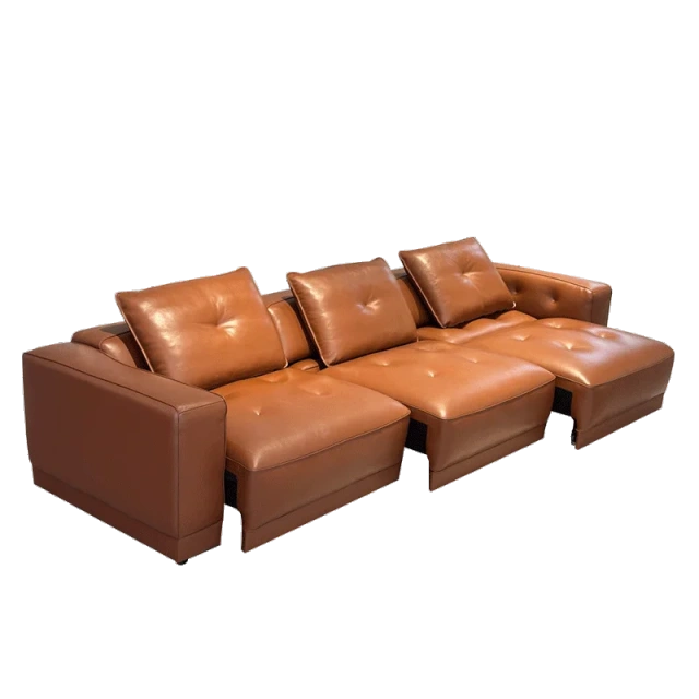 Premium Caramel Brown Leather Sectional Sofa Set,Premium Caramel Brown Leather Sectional Sofa Set