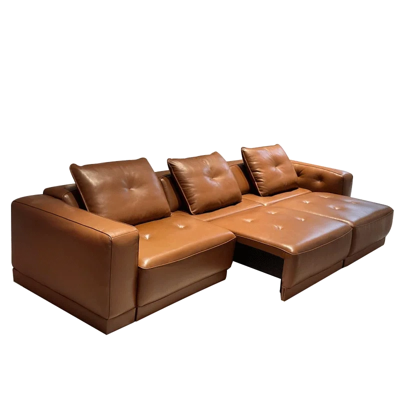 Premium Caramel Brown Leather Sectional Sofa Set,Premium Caramel Brown Leather Sectional Sofa Set