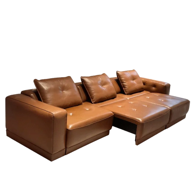 Premium Caramel Brown Leather Sectional Sofa Set,Premium Caramel Brown Leather Sectional Sofa Set