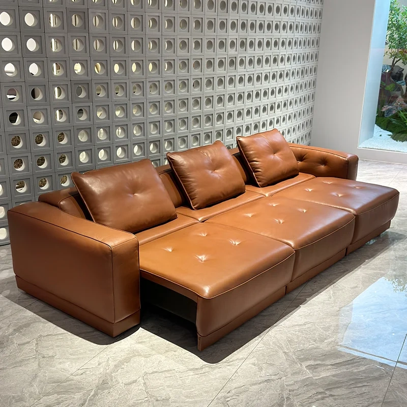 Premium Caramel Brown Leather Sectional Sofa Set,Premium Caramel Brown Leather Sectional Sofa Set