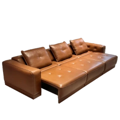 Premium Caramel Brown Leather Sectional Sofa Set,Premium Caramel Brown Leather Sectional Sofa Set