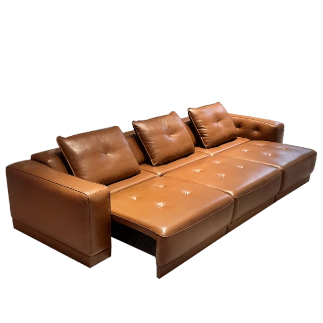 Premium Caramel Brown Leather Sectional Sofa Set,Premium Caramel Brown Leather Sectional Sofa Set