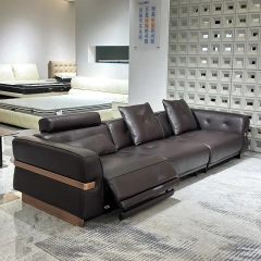 Chic Dark Brown Leather Recliner Sofa with Adjustable Back,Chic Dark Brown Leather Recliner Sofa with Adjustable Back