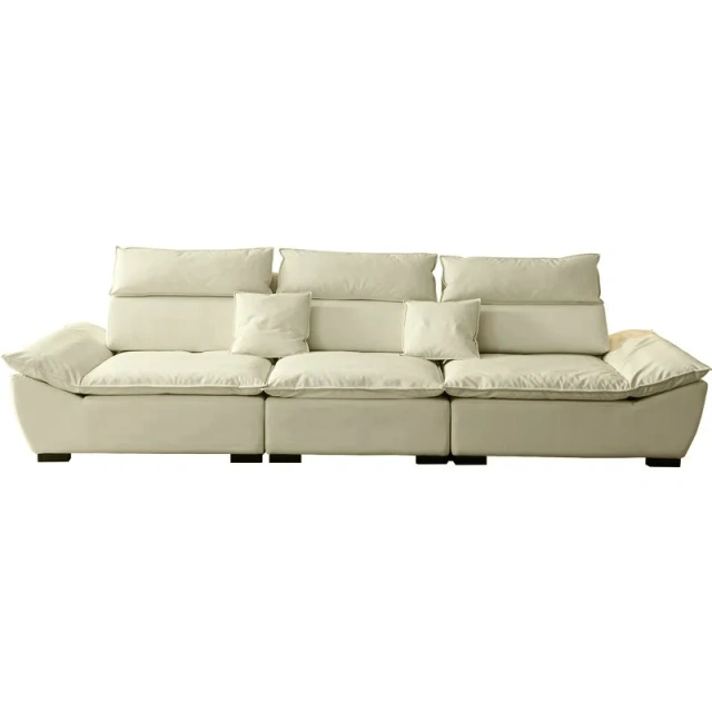 Contemporary Cream Sectional Sofa with Plush Cushions,Contemporary Cream Sectional Sofa with Plush Cushions