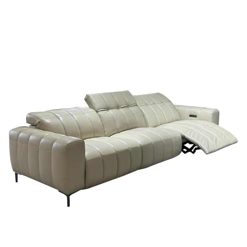 Stylish Cream White Leather Reclining Sectional Sofa Set,Stylish Cream White Leather Reclining Sectional Sofa Set