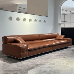 Vintage Caramel Brown Leather Sofa with Button Tufting,Vintage Caramel Brown Leather Sofa with Button Tufting