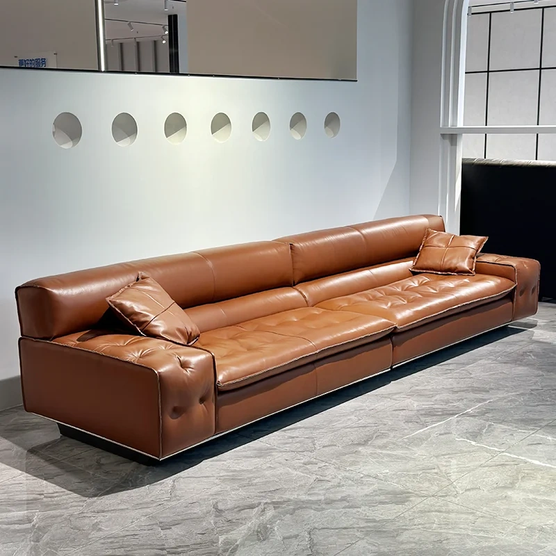 Vintage Caramel Brown Leather Sofa with Button Tufting,Vintage Caramel Brown Leather Sofa with Button Tufting