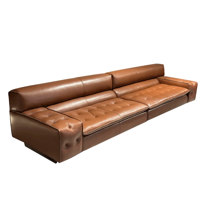 Vintage Caramel Brown Leather Sofa with Button Tufting,Vintage Caramel Brown Leather Sofa with Button Tufting