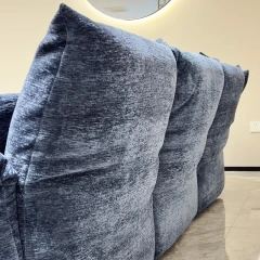 Regal Navy Blue Velvet Sectional Sofa with Plush Cushions,Regal Navy Blue Velvet Sectional Sofa with Plush Cushions