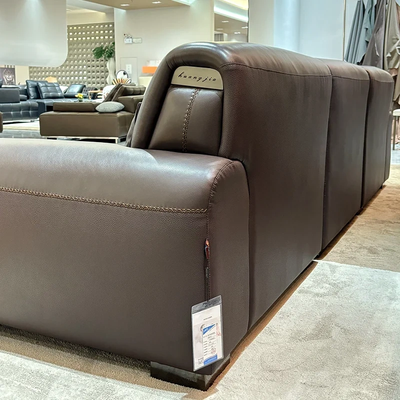 Sophisticated Dark Brown Leather Sofa with Flared Arms and Pockets,Sophisticated Dark Brown Leather Sofa with Flared Arms and Pockets