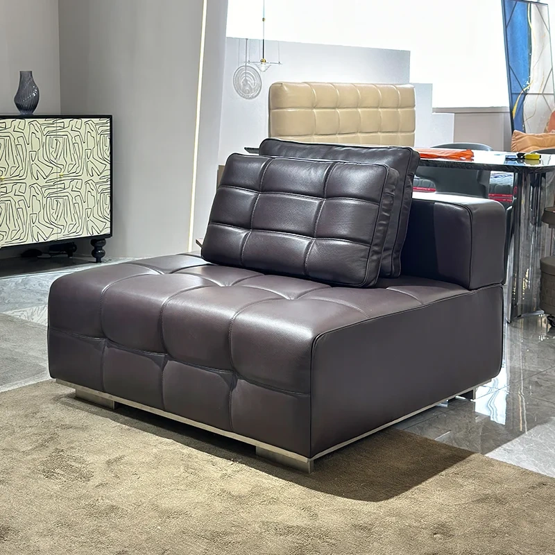 Elegant Charcoal Grey Leather Sofa with Adjustable Backrests,Elegant Charcoal Grey Leather Sofa with Adjustable Backrests