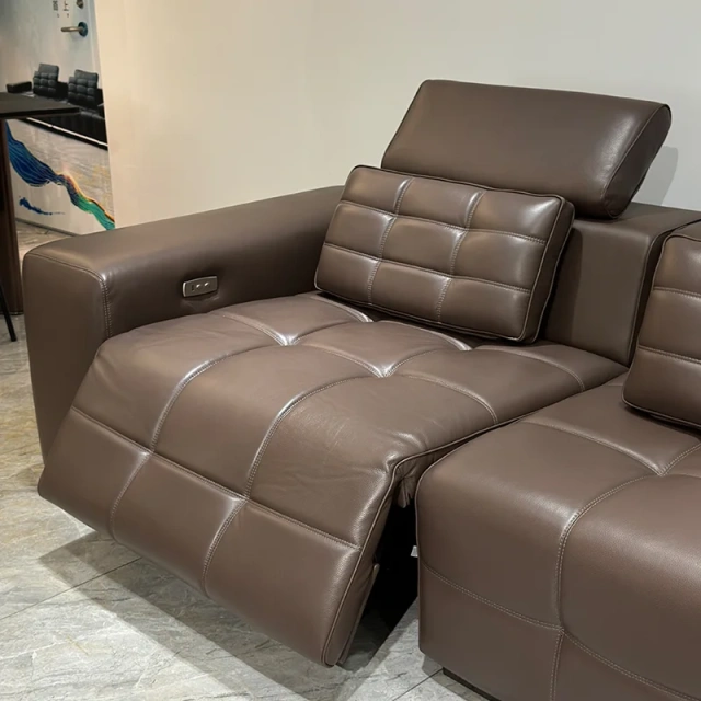 Comfy Dark Brown Leather Recliner Sofa with Built-in Table,Comfy Dark Brown Leather Recliner Sofa with Built-in Table