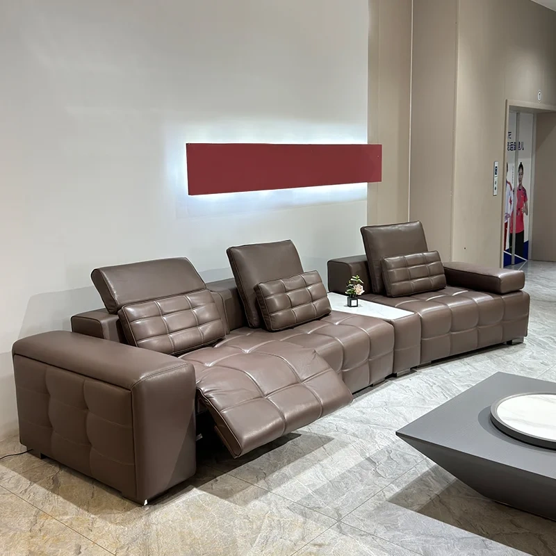 Comfy Dark Brown Leather Recliner Sofa with Built-in Table,Comfy Dark Brown Leather Recliner Sofa with Built-in Table