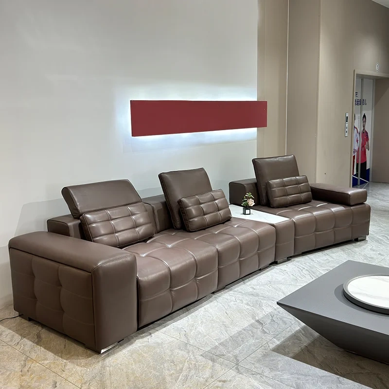 Comfy Dark Brown Leather Recliner Sofa with Built-in Table,Comfy Dark Brown Leather Recliner Sofa with Built-in Table