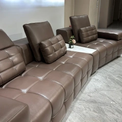 Comfy Dark Brown Leather Recliner Sofa with Built-in Table,Comfy Dark Brown Leather Recliner Sofa with Built-in Table
