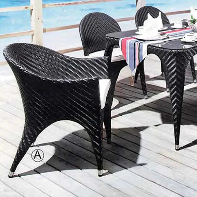 Stylish Black Rattan Outdoor Table and Chair Set with Comfortable Seat Cushions,Stylish Black Rattan Outdoor Table and Chair Set with Comfortable Seat Cushions