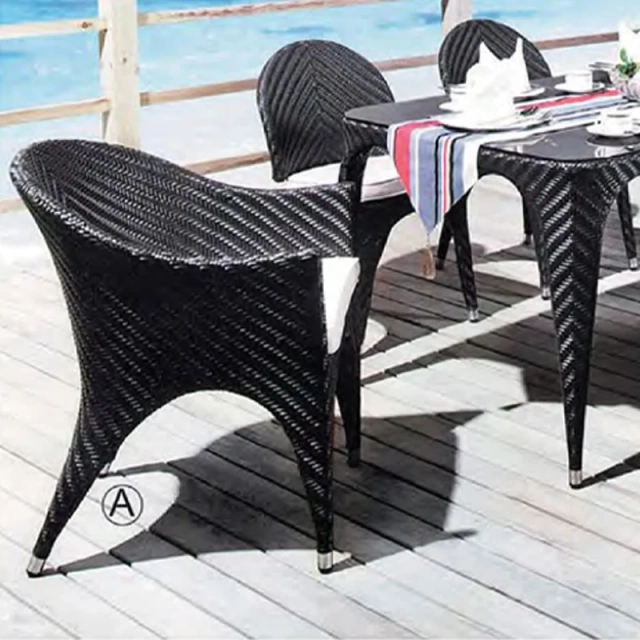 Stylish Black Rattan Outdoor Table and Chair Set with Comfortable Seat Cushions,Stylish Black Rattan Outdoor Table and Chair Set with Comfortable Seat Cushions