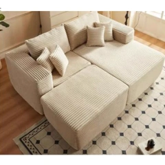 Space-Saving Compressed Sofa with Adjustable Back and Ottoman,Space-Saving Compressed Sofa with Adjustable Back and Ottoman