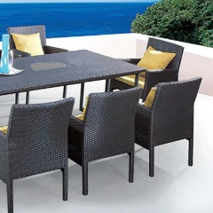Modern All-Weather Wicker Outdoor Patio Dining Set with Cushions,Modern All-Weather Wicker Outdoor Patio Dining Set with Cushions