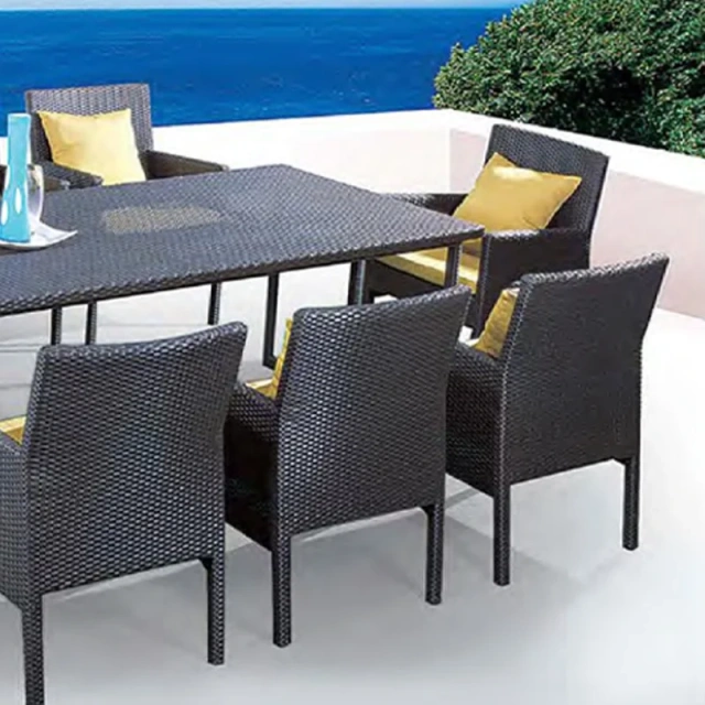 Modern All-Weather Wicker Outdoor Patio Dining Set with Cushions,Modern All-Weather Wicker Outdoor Patio Dining Set with Cushions