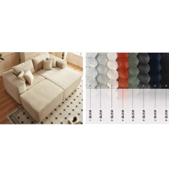 Space-Saving Compressed Sofa with Adjustable Back and Ottoman,Space-Saving Compressed Sofa with Adjustable Back and Ottoman