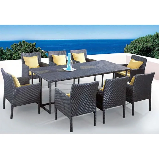 Modern All-Weather Wicker Outdoor Patio Dining Set with Cushions,Modern All-Weather Wicker Outdoor Patio Dining Set with Cushions