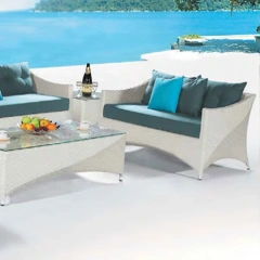 Coastal Weave Outdoor Sofa Set with Glass Top Coffee Table and Weatherproof Cushions,Coastal Weave Outdoor Sofa Set with Glass Top Coffee Table and Weatherproof Cushions