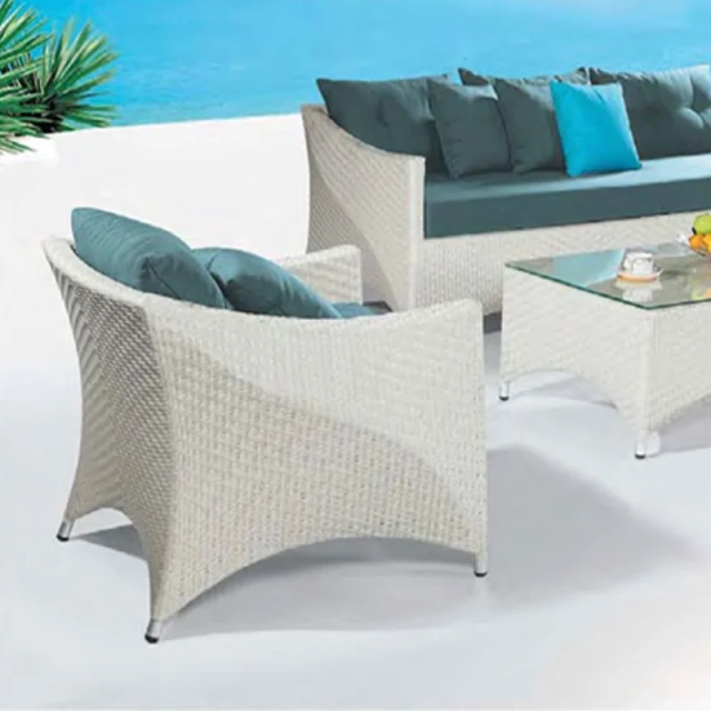 Coastal Weave Outdoor Sofa Set with Glass Top Coffee Table and Weatherproof Cushions,Coastal Weave Outdoor Sofa Set with Glass Top Coffee Table and Weatherproof Cushions