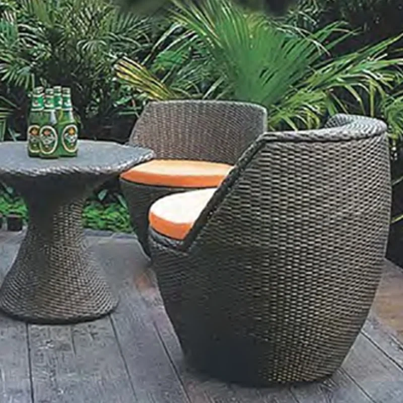 Garden Wicker Table and Chair Set with Round Glass Top and Comfortable Cushions,Garden Wicker Table and Chair Set with Round Glass Top and Comfortable Cushions