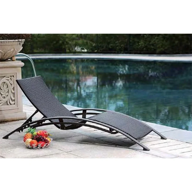 Poolside Adjustable Rattan Chaise Lounger with Removable Cushions,Poolside Adjustable Rattan Chaise Lounger with Removable Cushions