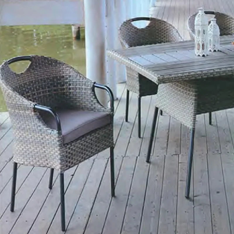 Waterfront Rattan Dining Set with Glass Top Table and Comfortable Chairs,Waterfront Rattan Dining Set with Glass Top Table and Comfortable Chairs