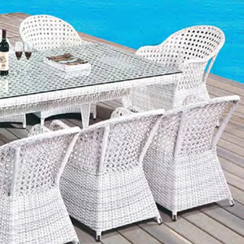 Coastal Chic White Wicker Patio Set with Glass Table for Seaside Relaxation,Coastal Chic White Wicker Patio Set with Glass Table for Seaside Relaxation