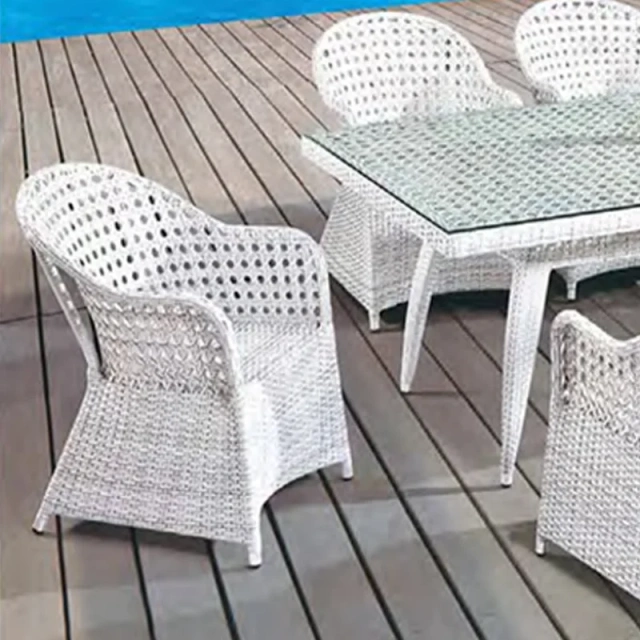 Coastal Chic White Wicker Patio Set with Glass Table for Seaside Relaxation,Coastal Chic White Wicker Patio Set with Glass Table for Seaside Relaxation