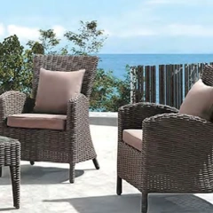 Sleek Dark Brown Wicker Outdoor Sofa Set with Glass Table and Taupe Cushions for Patio Comfort,Sleek Dark Brown Wicker Outdoor Sofa Set with Glass Table and Taupe Cushions for Patio Comfort